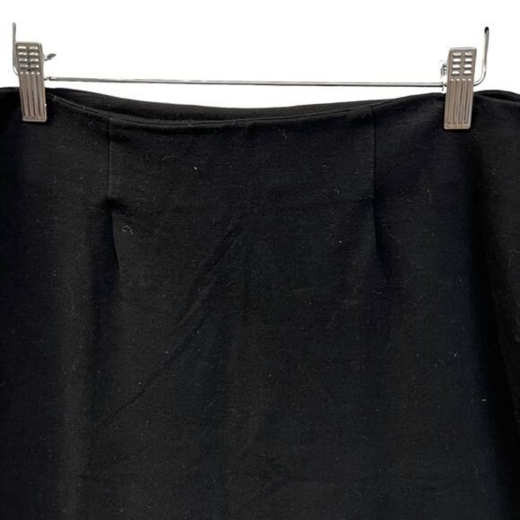 NY Collection Black Knit Pencil Skirt with Ruffle Detail - Picture 2 of 8